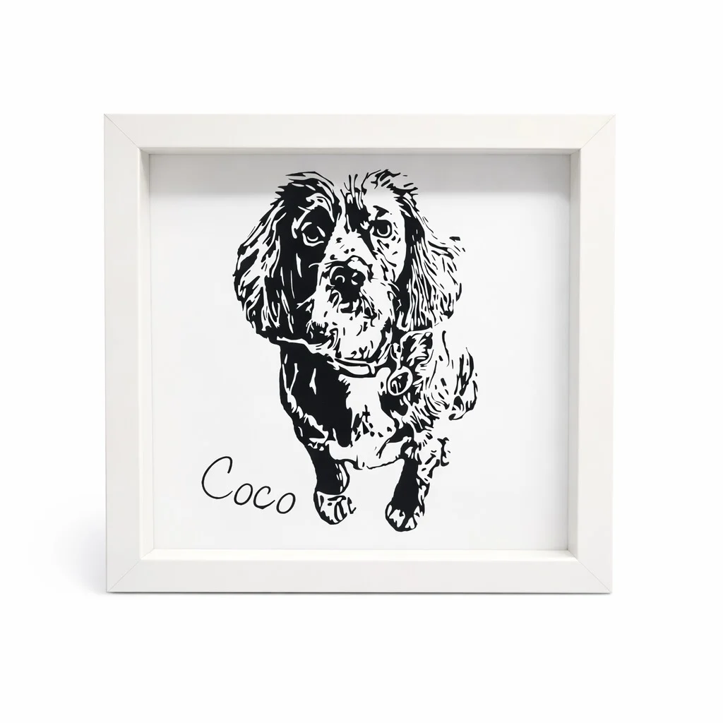 Personalised Dog Silhouette Frame — Custom Pet Gift