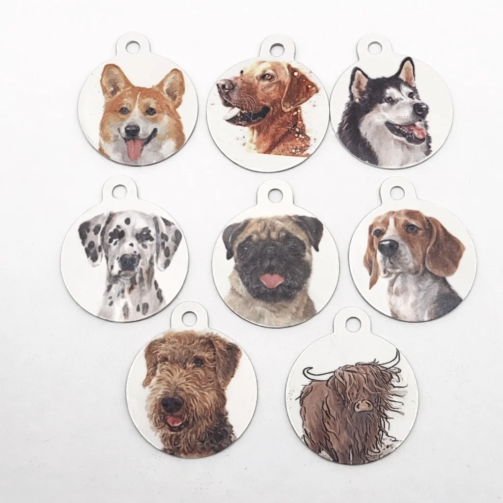 Illustrated Metal Dog Tags